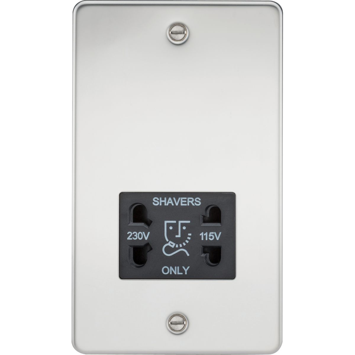 Knightsbridge FP8900PC 115/230V Dual Voltage Shaver Socket Polished Chrome with Black Insert