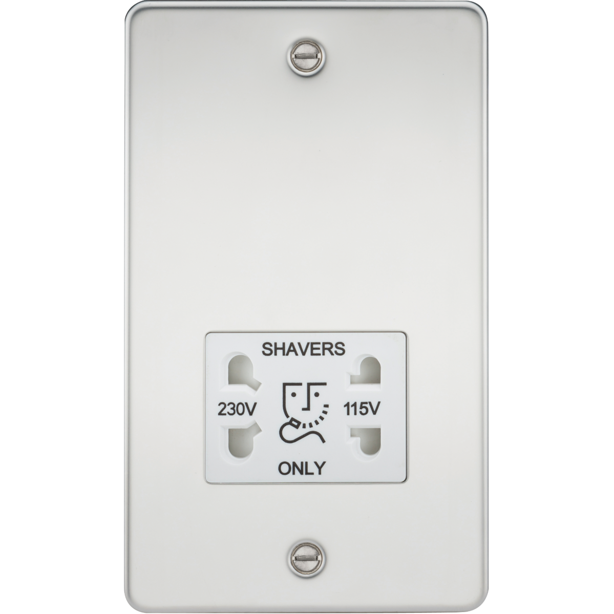 Knightsbridge FP8900PCW 115/230V Dual Voltage Shaver Socket Polished Chrome with White Insert