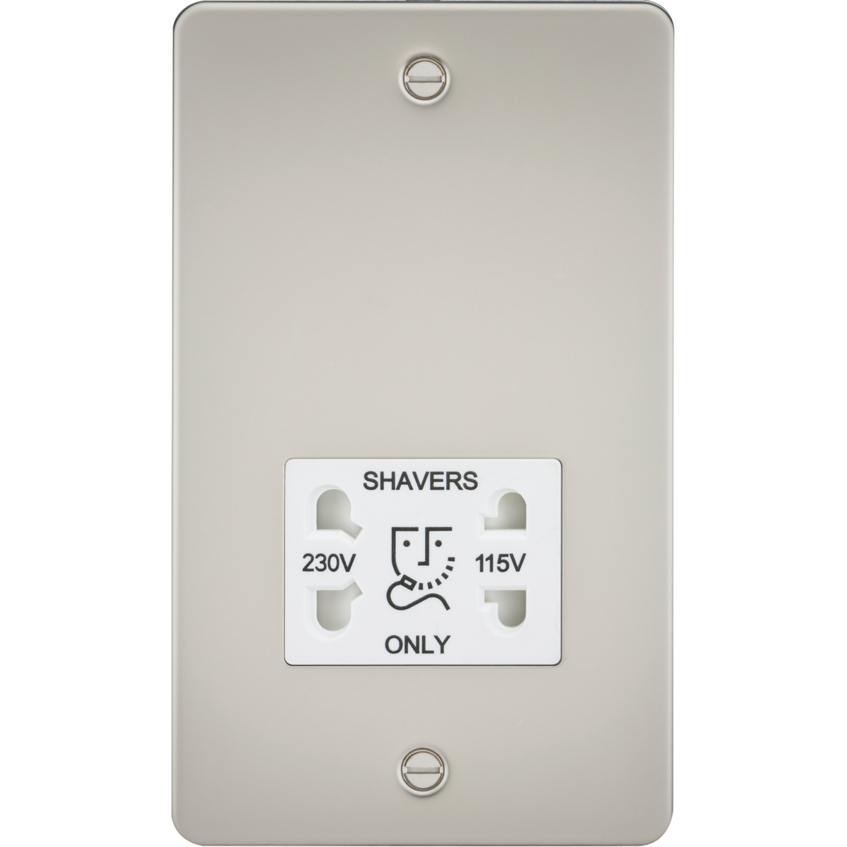 Knightsbridge FP8900PLW 115/230V Dual Voltage Shaver Socket Pearl with White Insert
