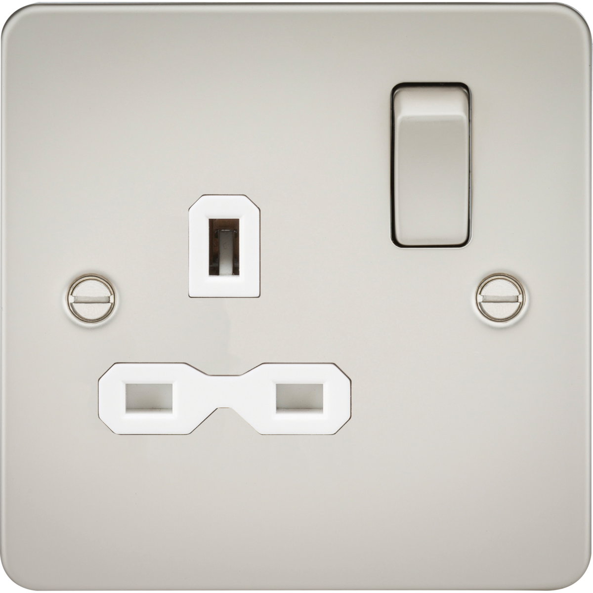 Knightsbridge FPR7000PLW 13A 1G DP Switched Socket Pearl with White Insert