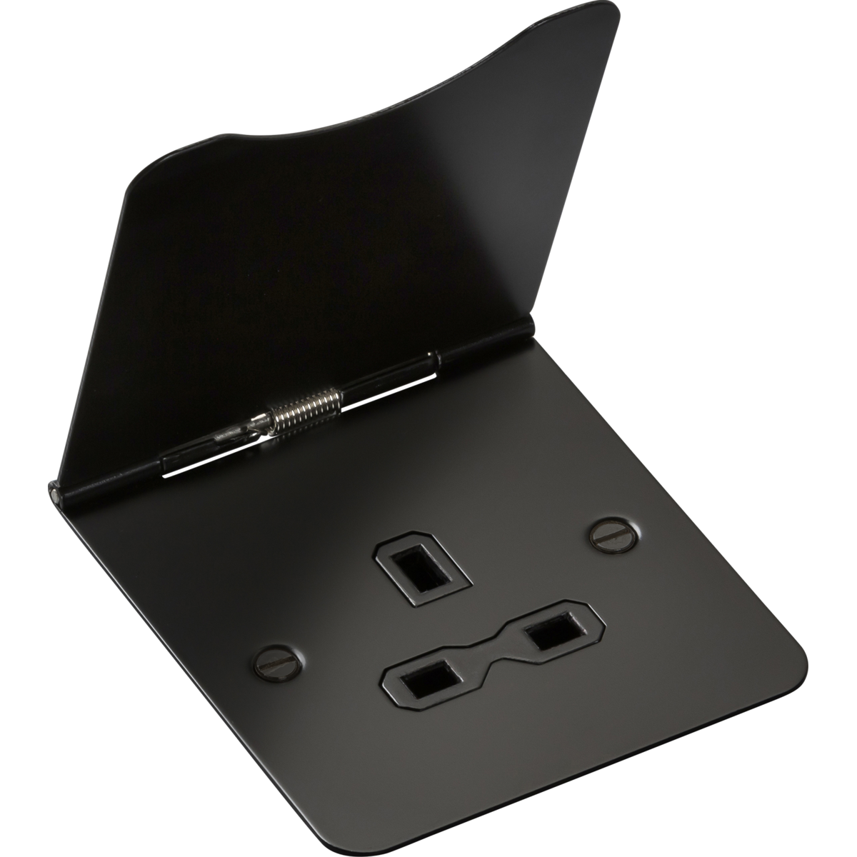 Knightsbridge FPR7UMB 13A 1G Unswitched Floor Socket Matt Black with Black Insert