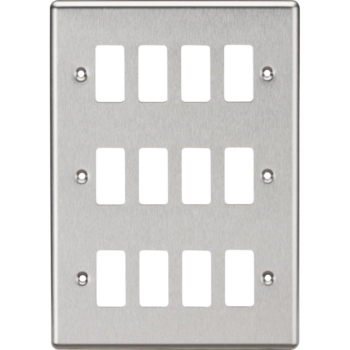 Knightsbridge GDCL12BC 12G Grid Faceplate Rounded Edge Brushed Chrome
