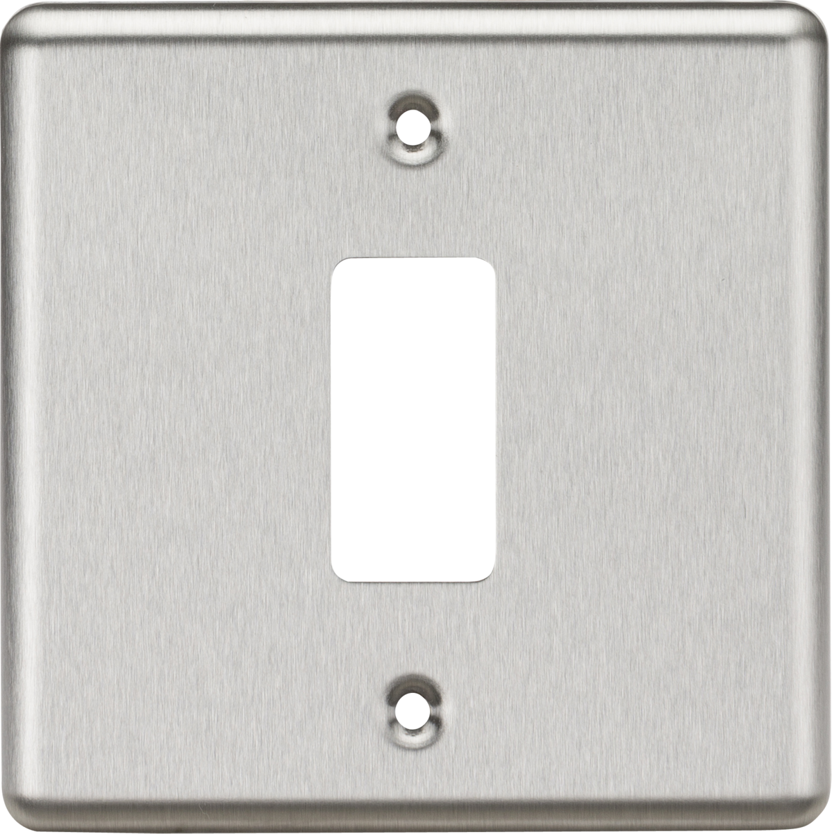 Knightsbridge GDCL1BC 1G Grid Faceplate Rounded Edge Brushed Chrome