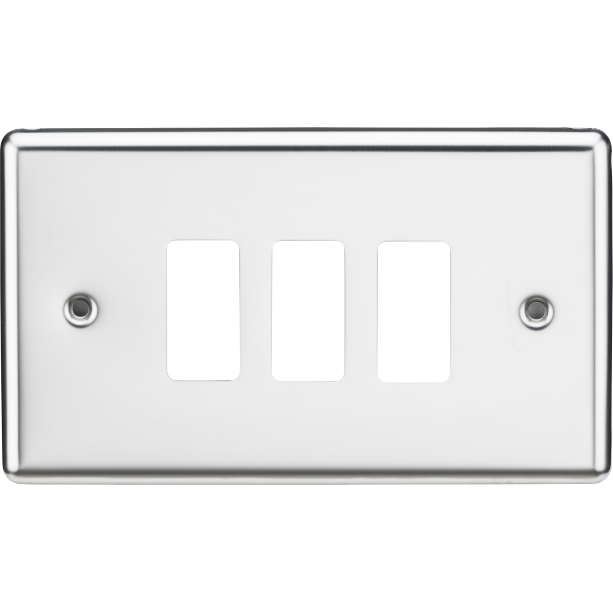 Knightsbridge GDCL3PC 3G Grid Faceplate Rounded Edge Polished Chrome