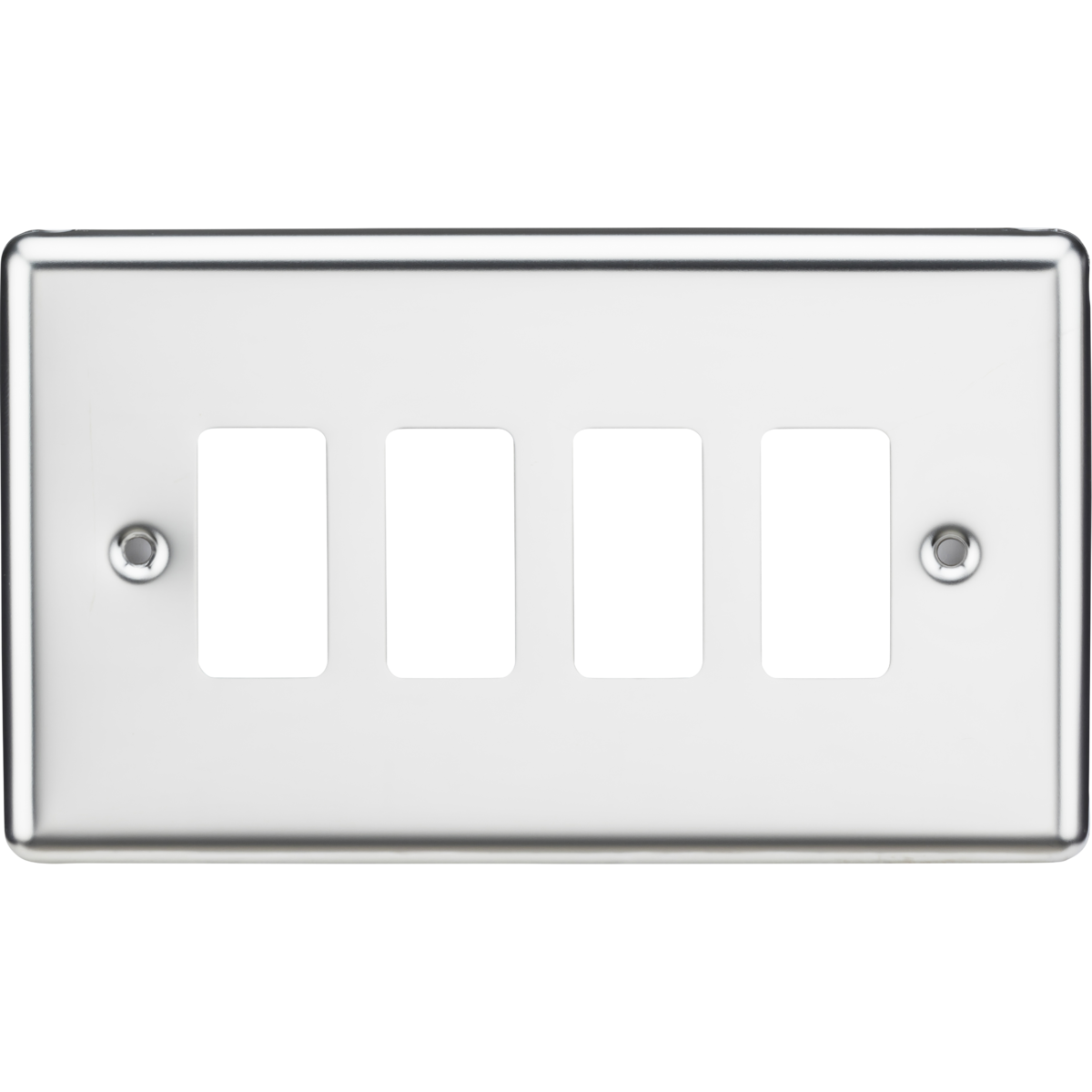 Knightsbridge GDCL4PC 4G Grid Faceplate Rounded Edge Polished Chrome
