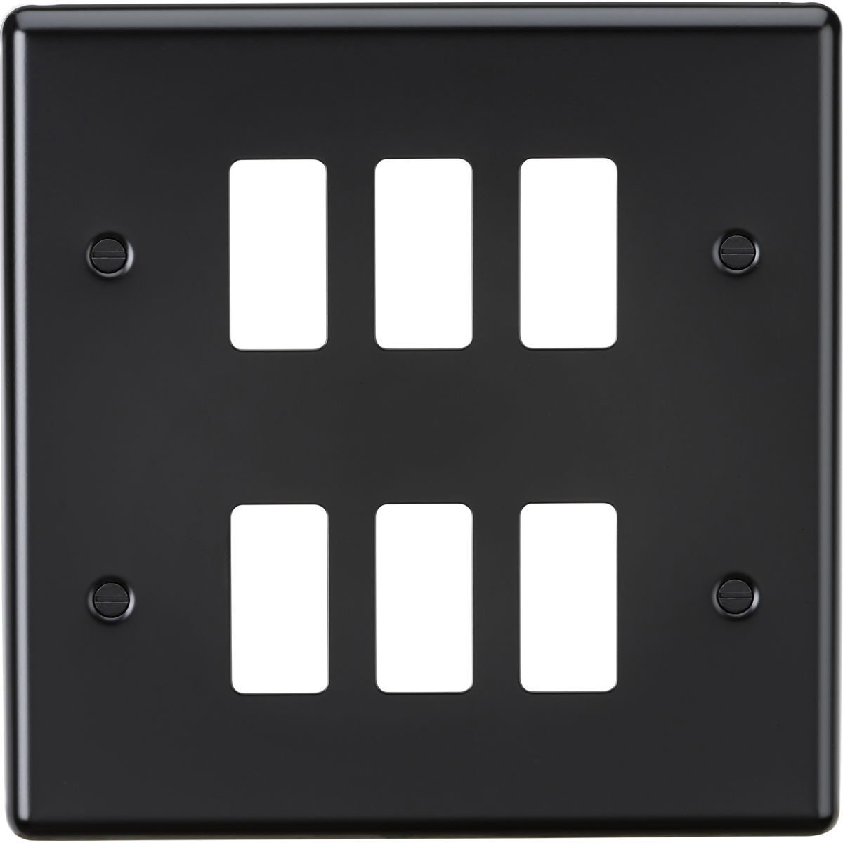 Knightsbridge GDCL6MB 6G Grid Faceplate Matt Black