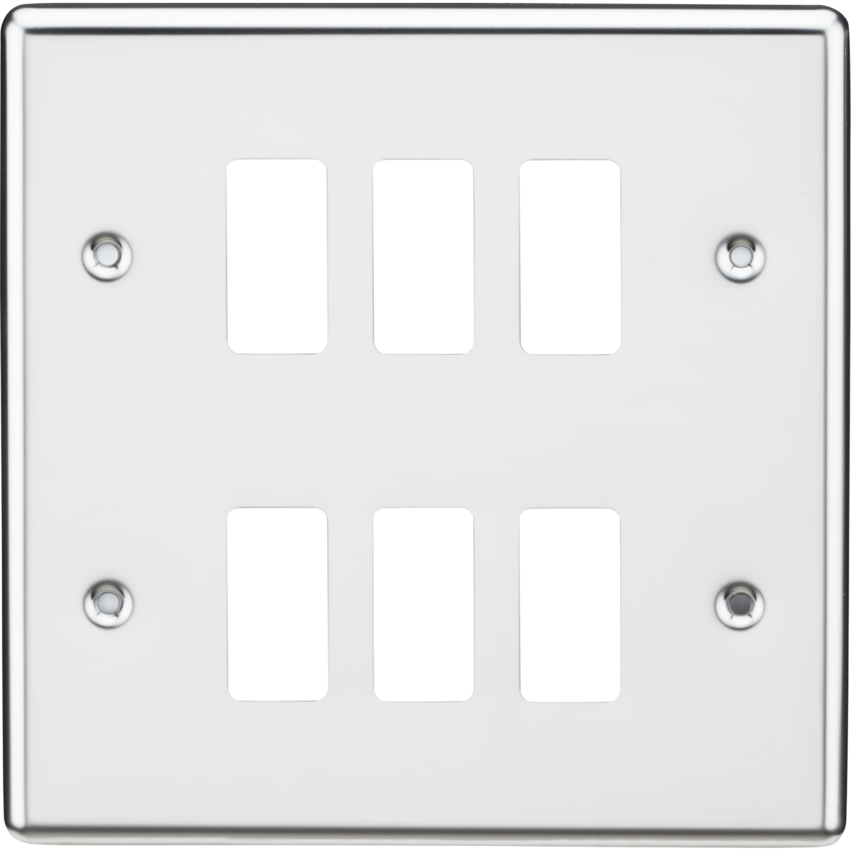 Knightsbridge GDCL6PC 6G Grid Faceplate Rounded Edge Polished Chrome