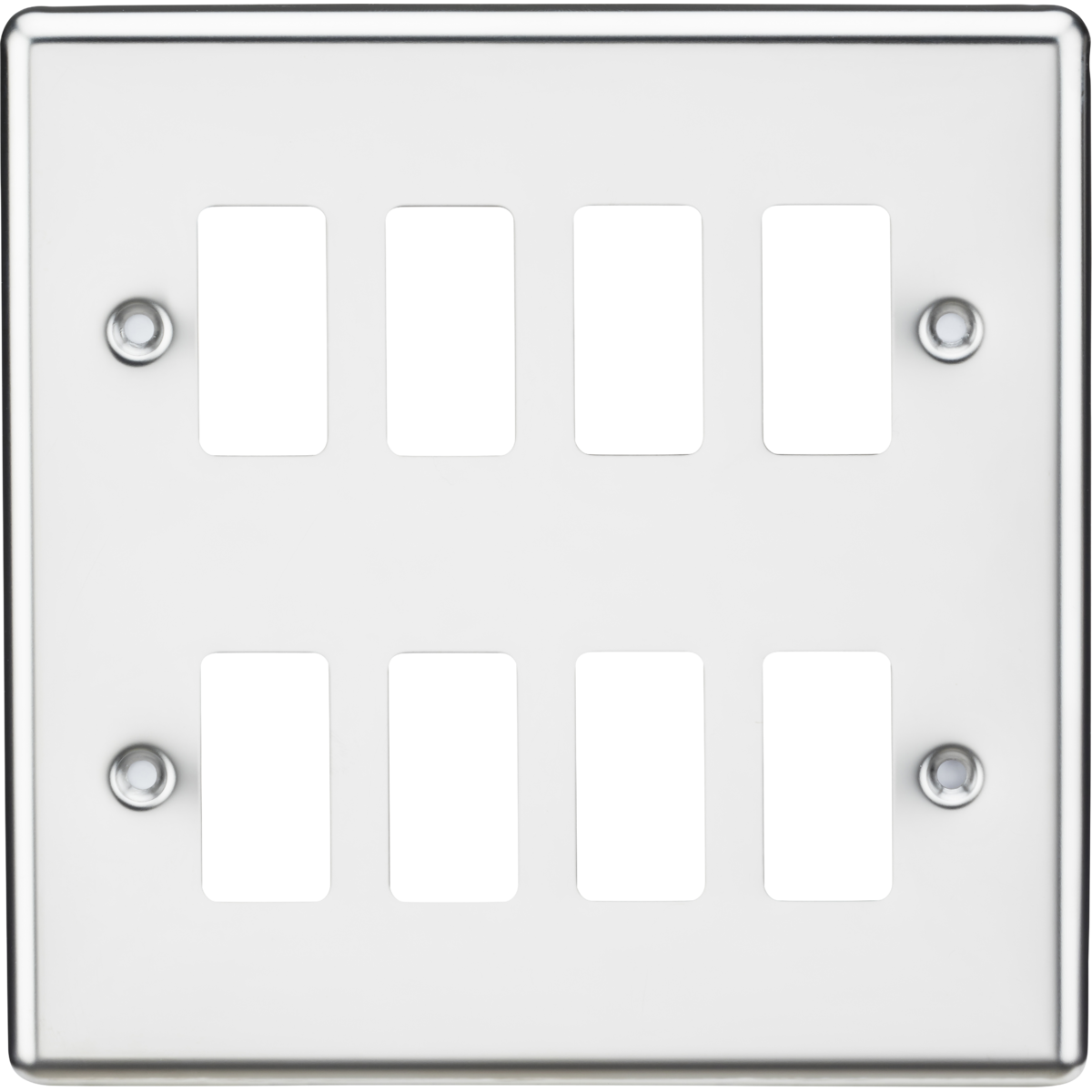 Knightsbridge GDCL8PC 8G Grid Faceplate Rounded Edge Polished Chrome