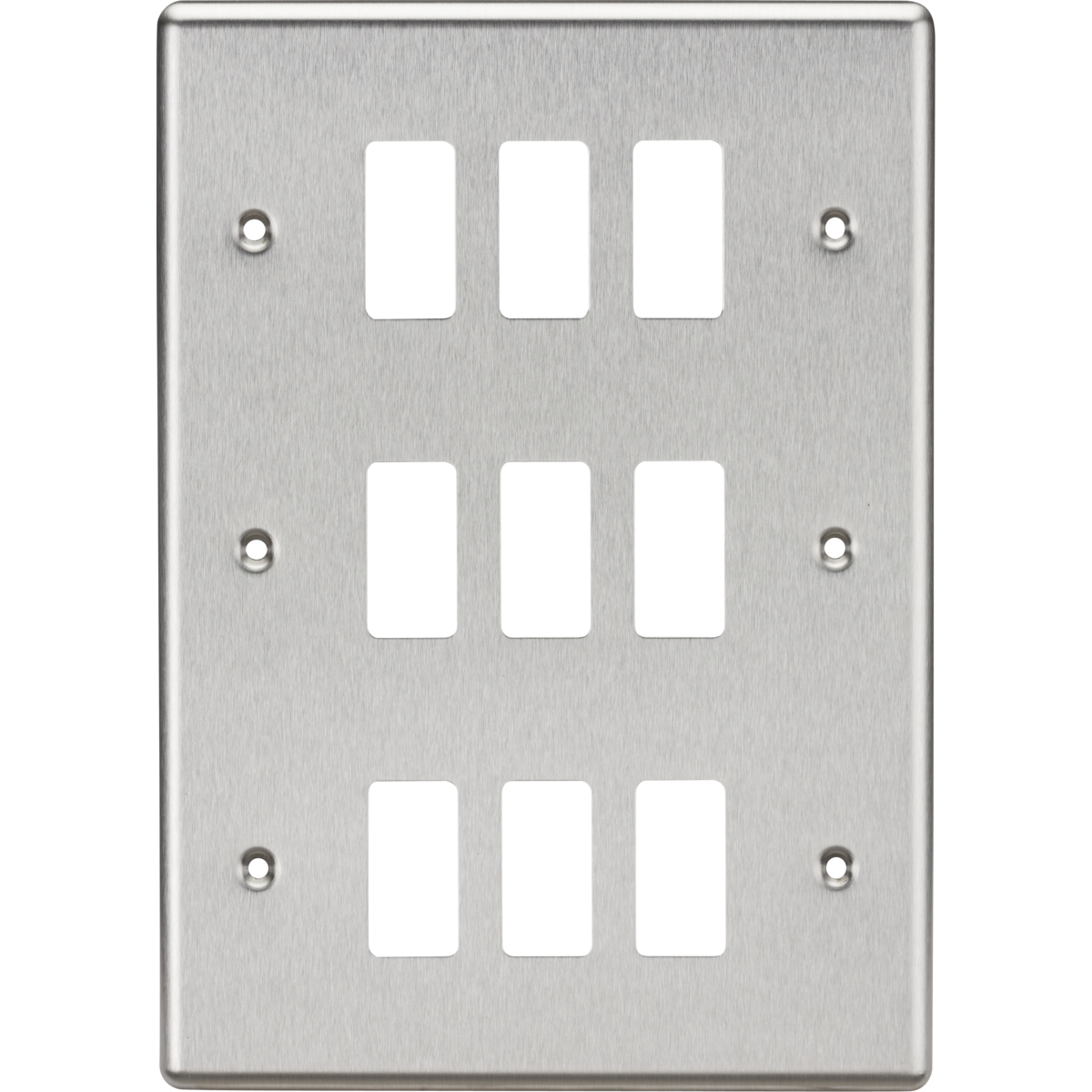 Knightsbridge GDCL9BC 9G Grid Faceplate Rounded Edge Brushed Chrome