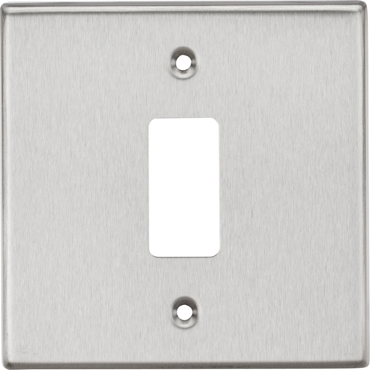Knightsbridge GDCS1BC 1G Grid Faceplate Brushed Chrome