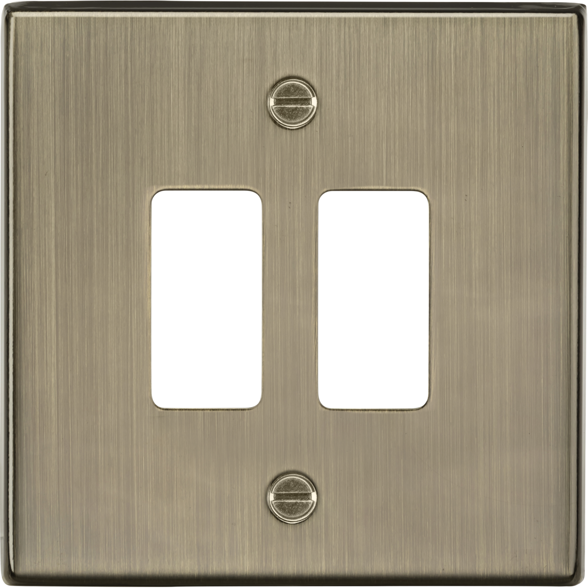 Knightsbridge GDCS2AB 2G Grid Faceplate Antique Brass