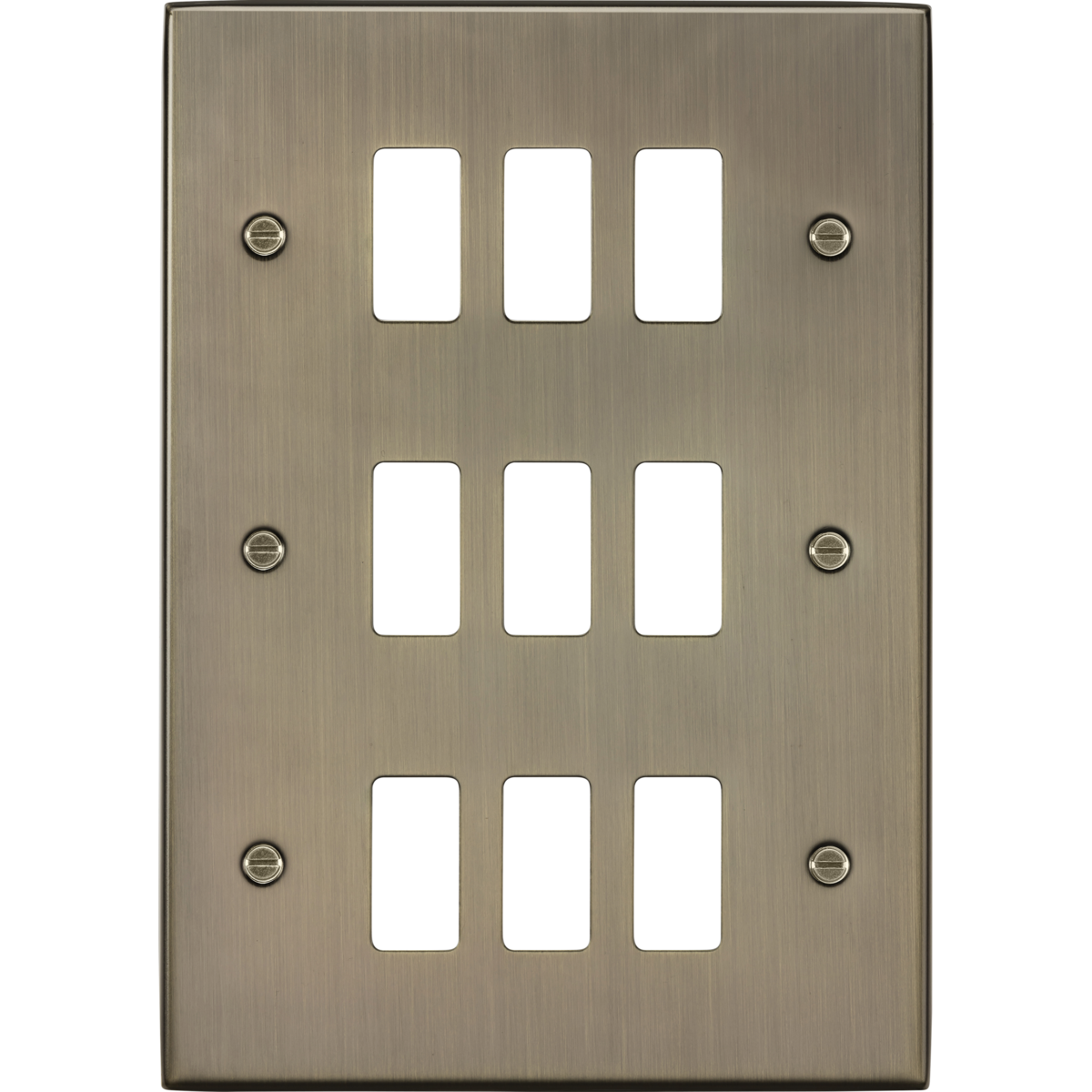 Knightsbridge GDCS9AB 9G Grid Faceplate Antique Brass