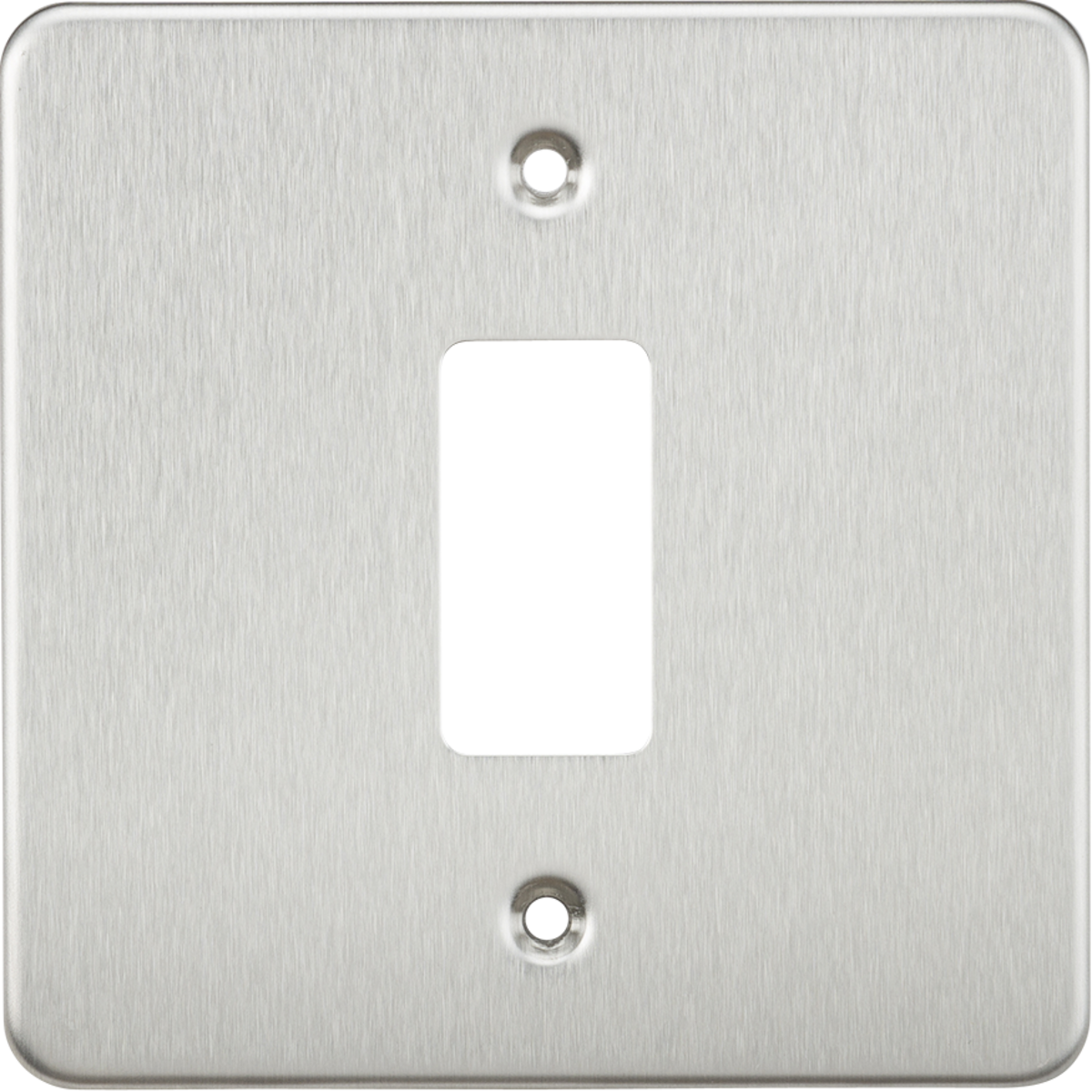 Knightsbridge GDFP001BC Flat plate 1G grid faceplate brushed chrome