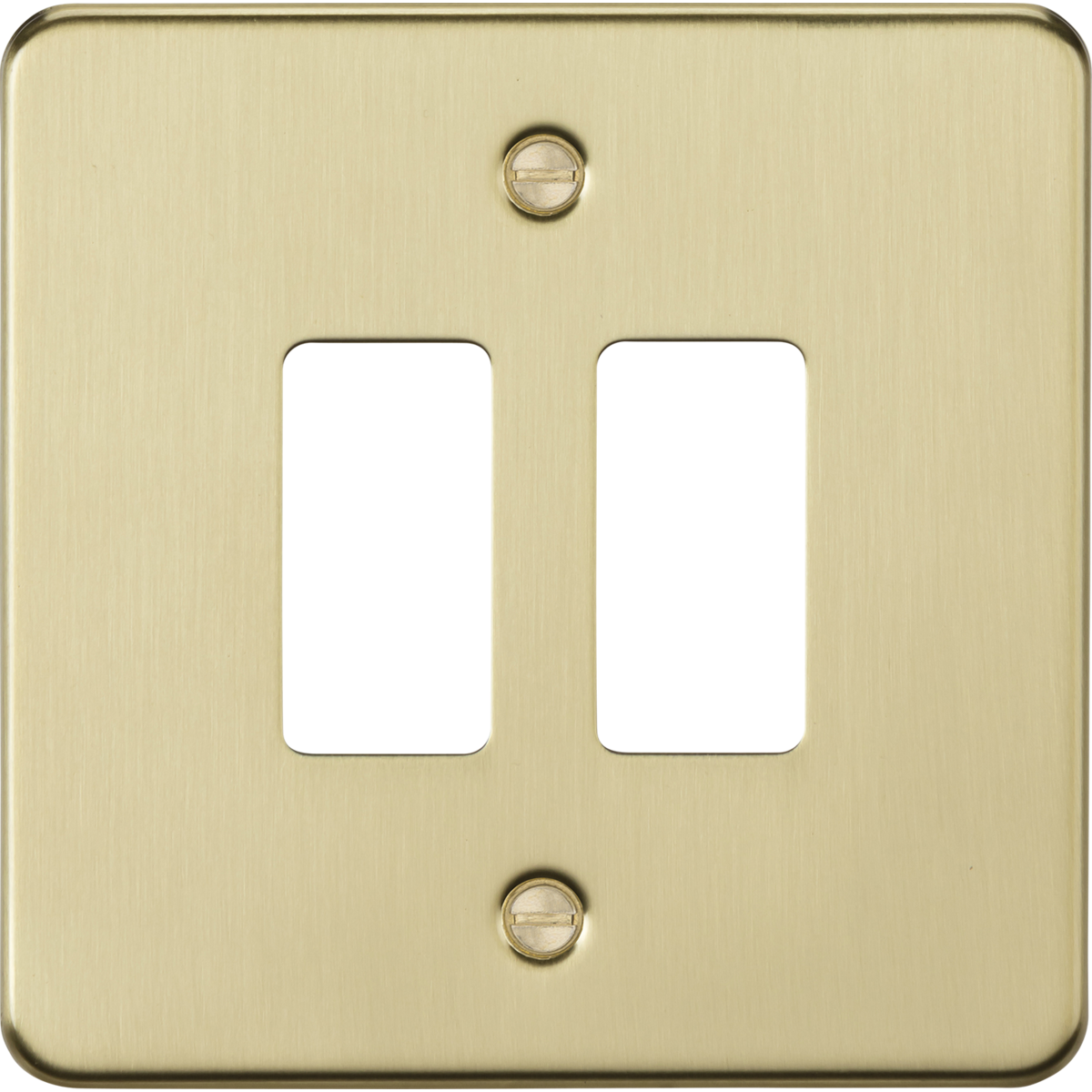 Knightsbridge GDFP002BB 2G grid faceplate brushed brass