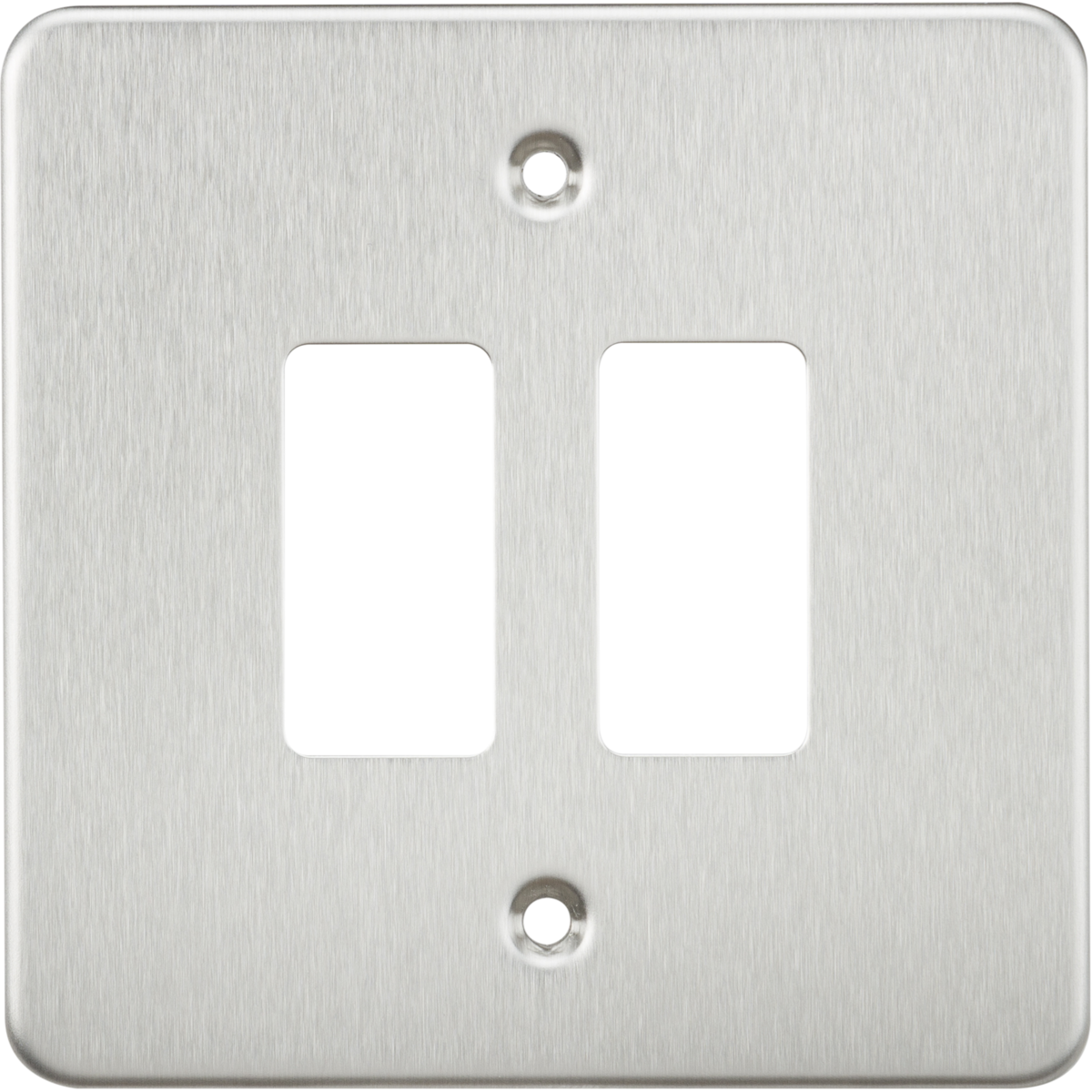 Knightsbridge GDFP002BC Flat plate 2G grid faceplate brushed chrome