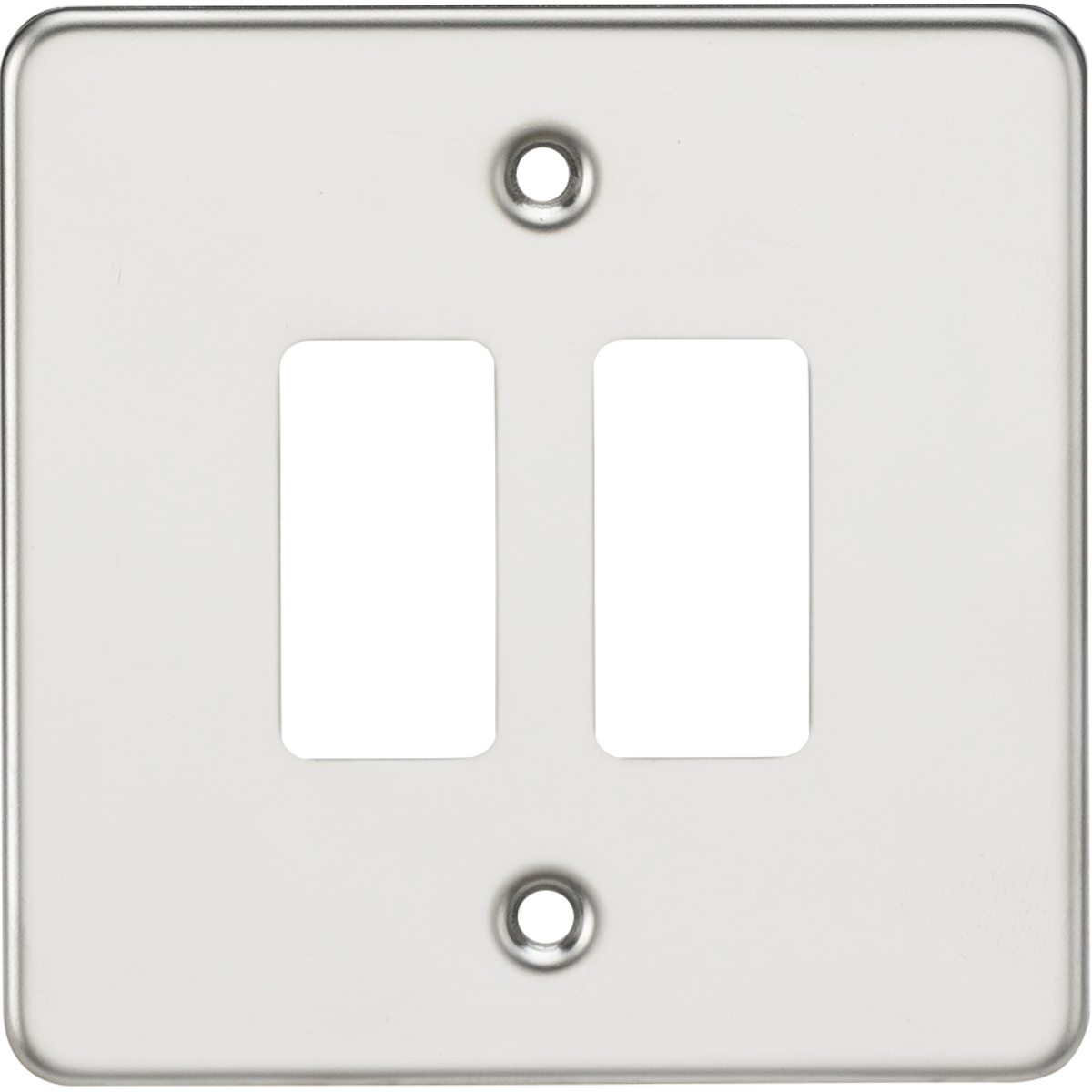Knightsbridge GDFP002PC Flat plate 2G grid faceplate polished chrome