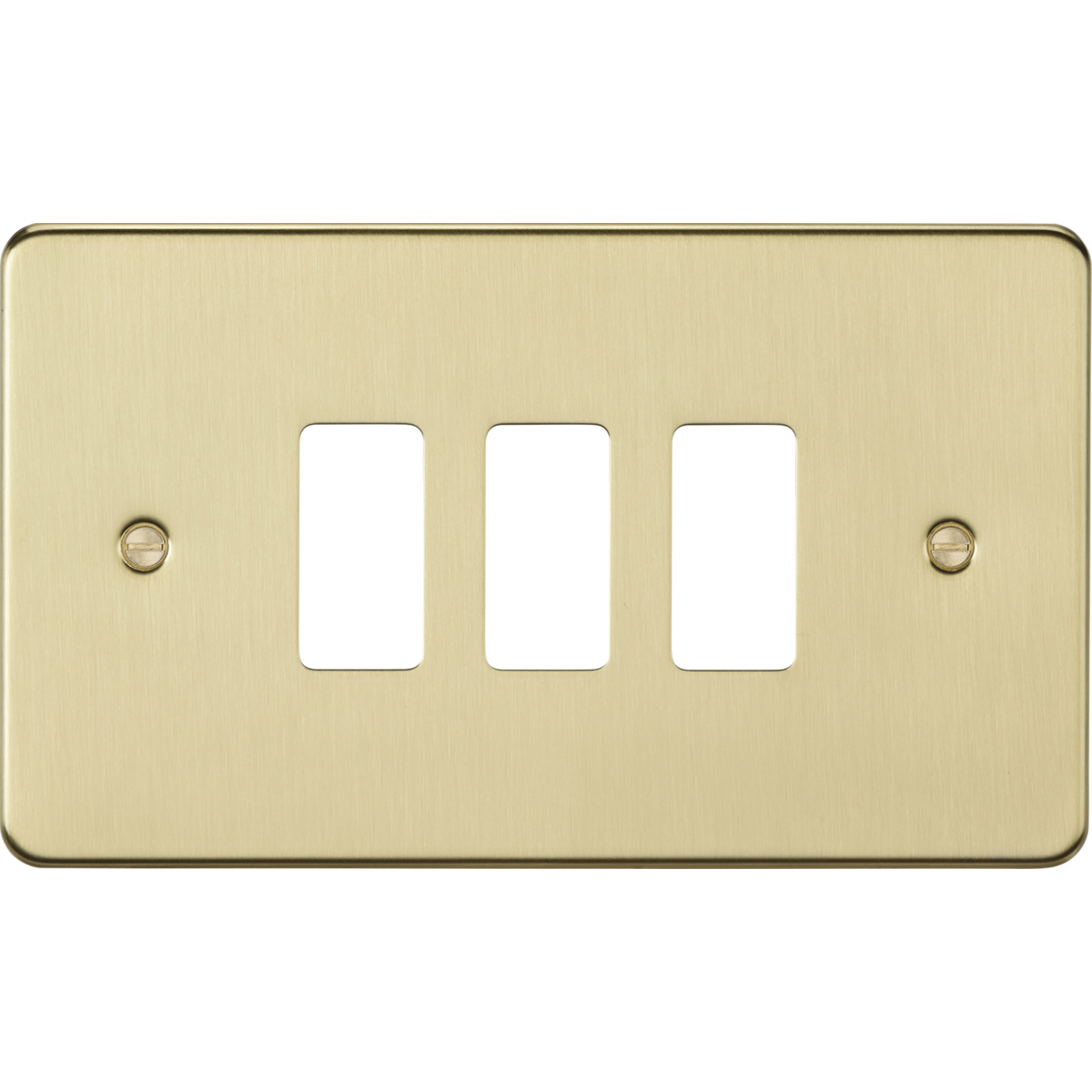 Knightsbridge GDFP003BB 3G grid faceplate brushed brass