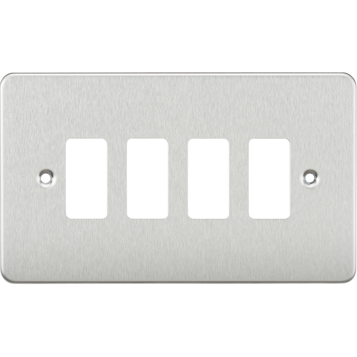 Knightsbridge GDFP004BC Flat plate 4G grid faceplate brushed chrome