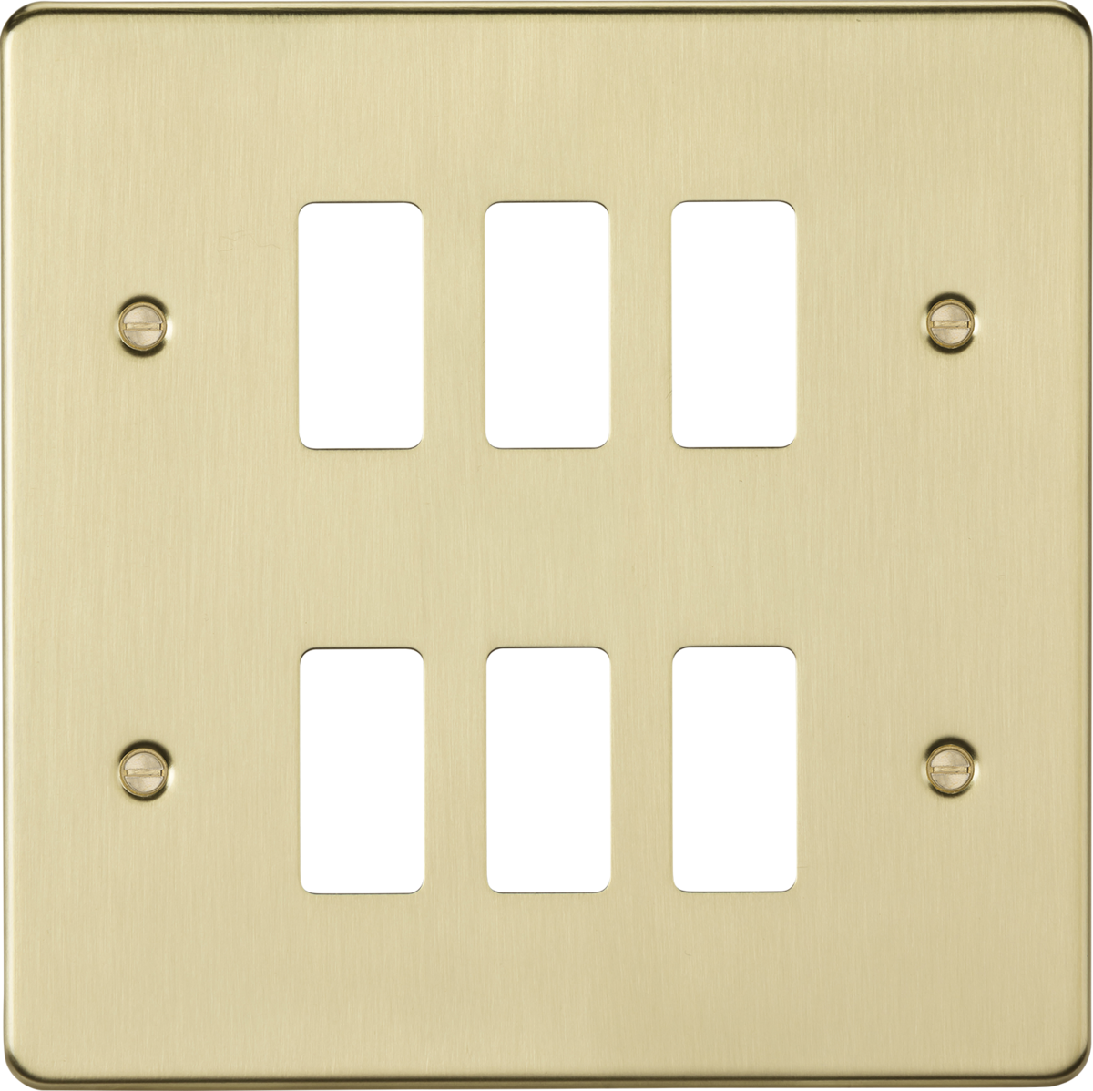 Knightsbridge GDFP006BB 6G Grid Faceplate Brushed Brass