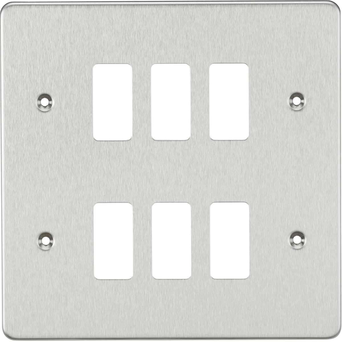Knightsbridge GDFP006BC Flat plate 6G grid faceplate brushed chrome
