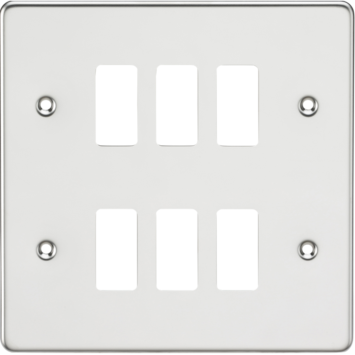 Knightsbridge GDFP006PC Flat plate 6G grid faceplate polished chrome