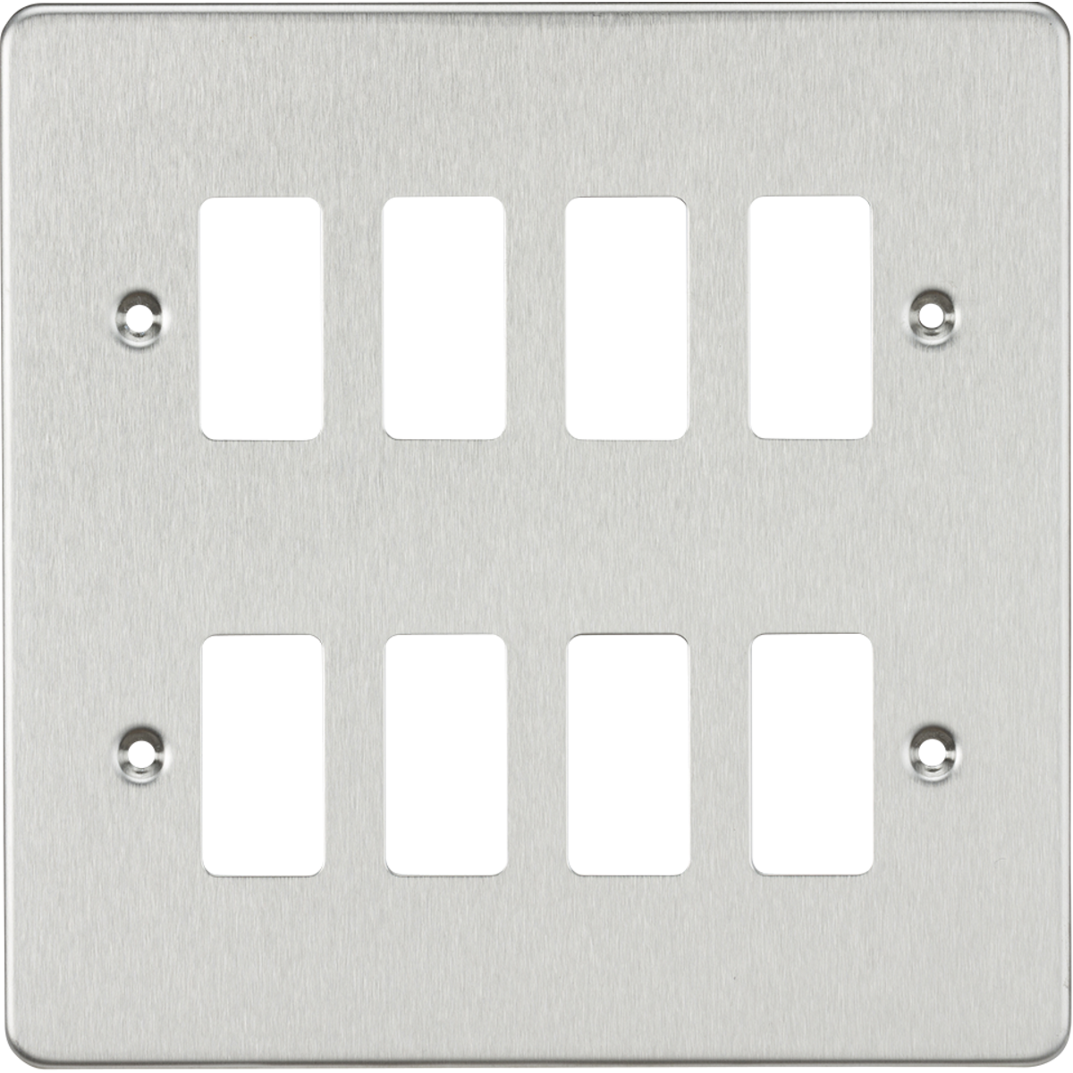Knightsbridge GDFP008BC Flat plate 8G grid faceplate brushed chrome