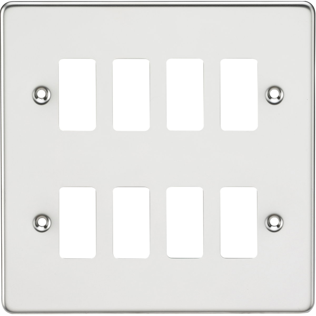 Knightsbridge GDFP008PC Flat plate 8G grid faceplate polished chrome