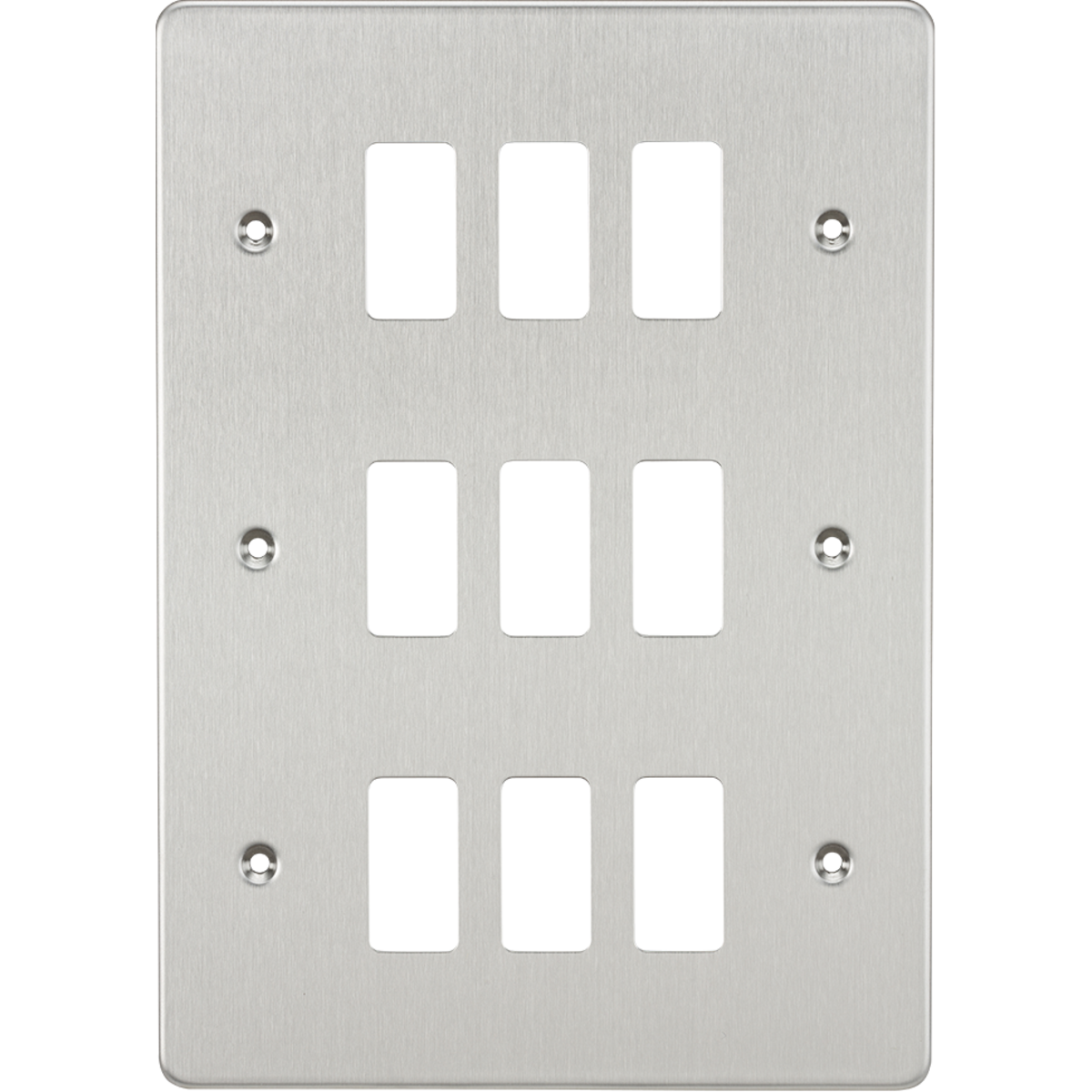 Knightsbridge GDFP009BC Flat plate 9G grid faceplate brushed chrome