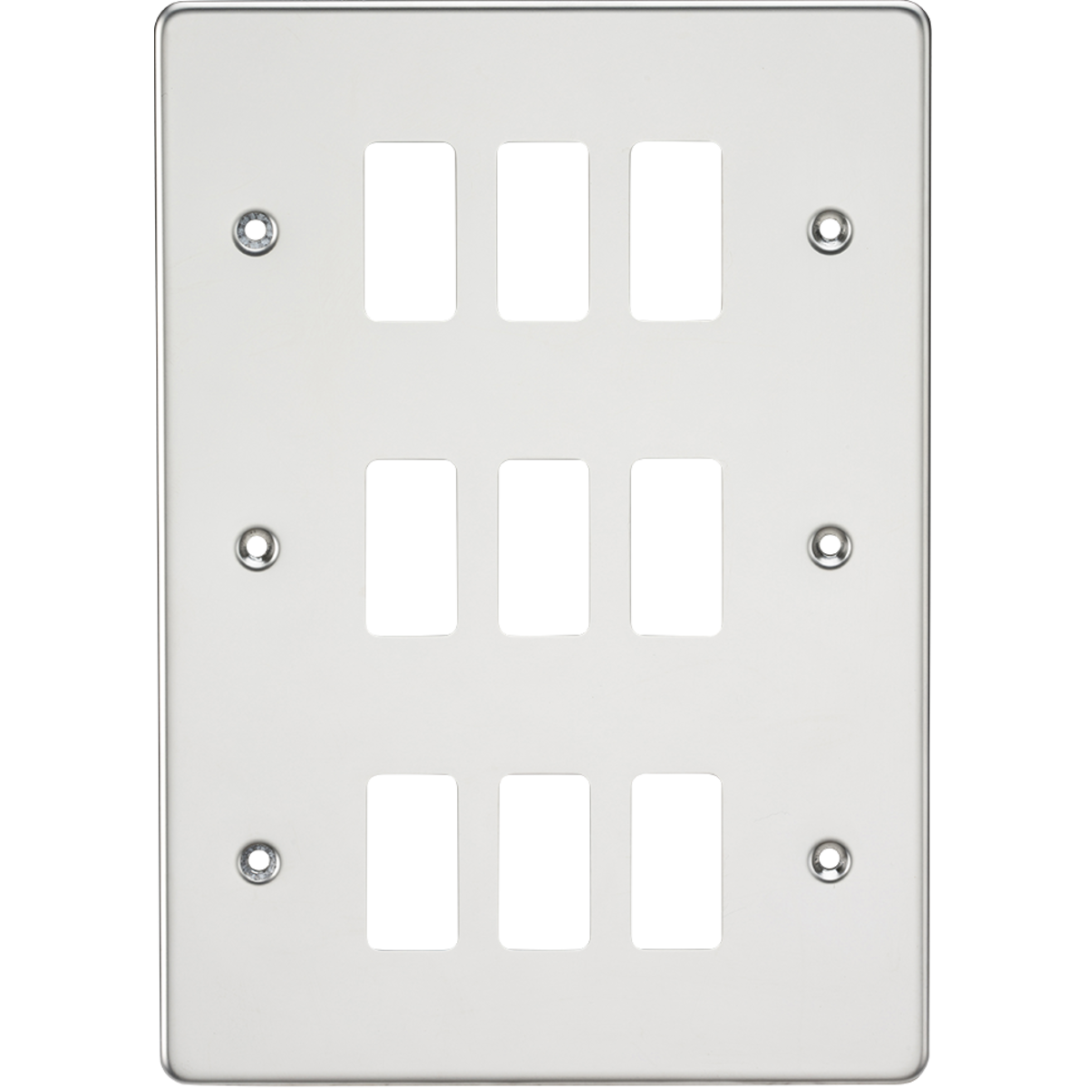 Knightsbridge GDFP009PC Flat plate 9G grid faceplate polished chrome