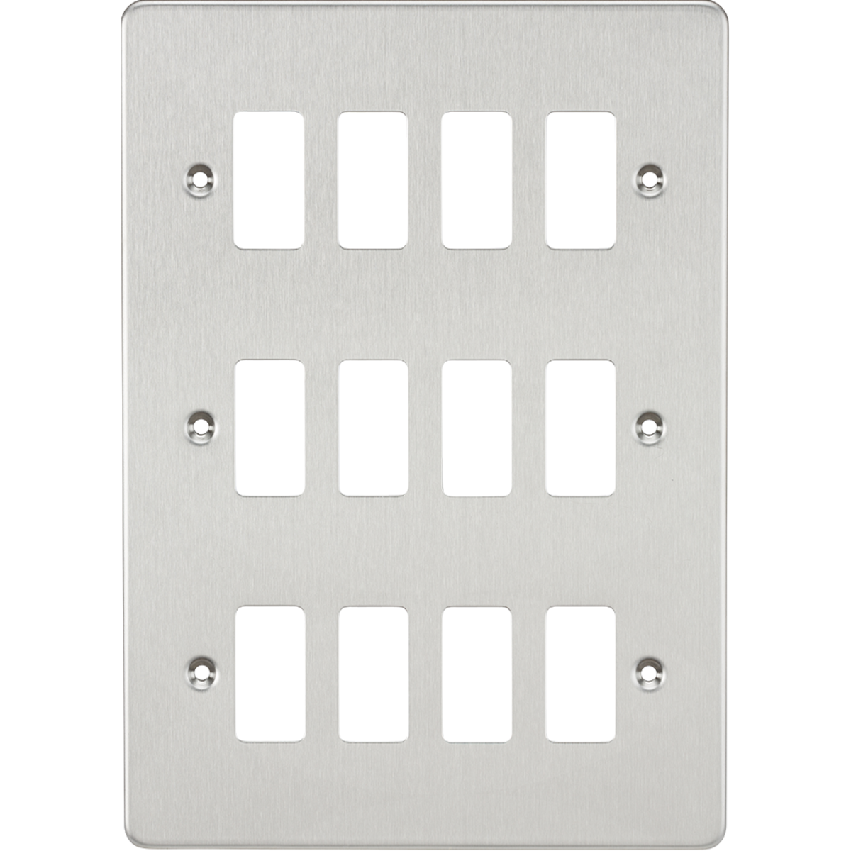 Knightsbridge GDFP012BC Flat plate 12G grid faceplate brushed chrome