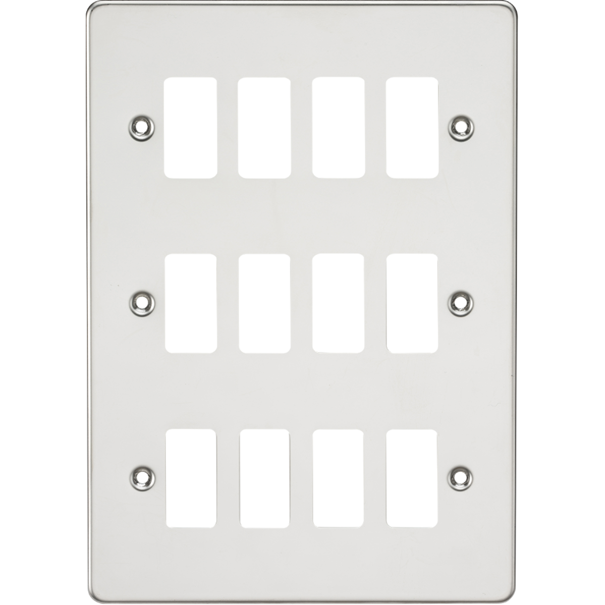 Knightsbridge GDFP012PC Flat plate 12G grid faceplate polished chrome