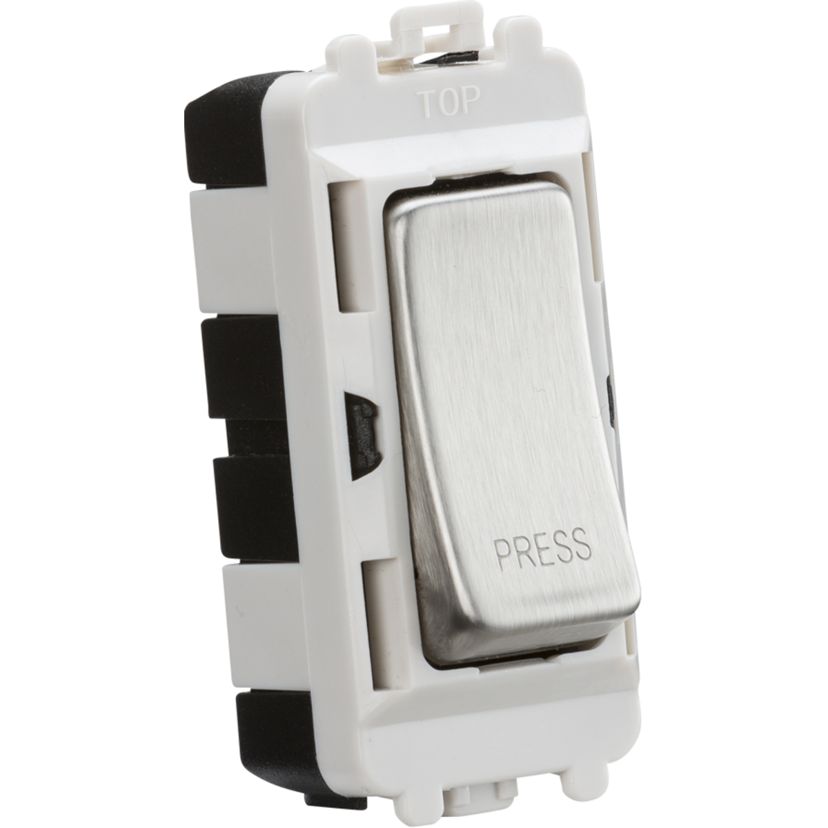 Knightsbridge GDM006BC 20AX 2 way retractive SP module (marked PRESS) - brushed chrome