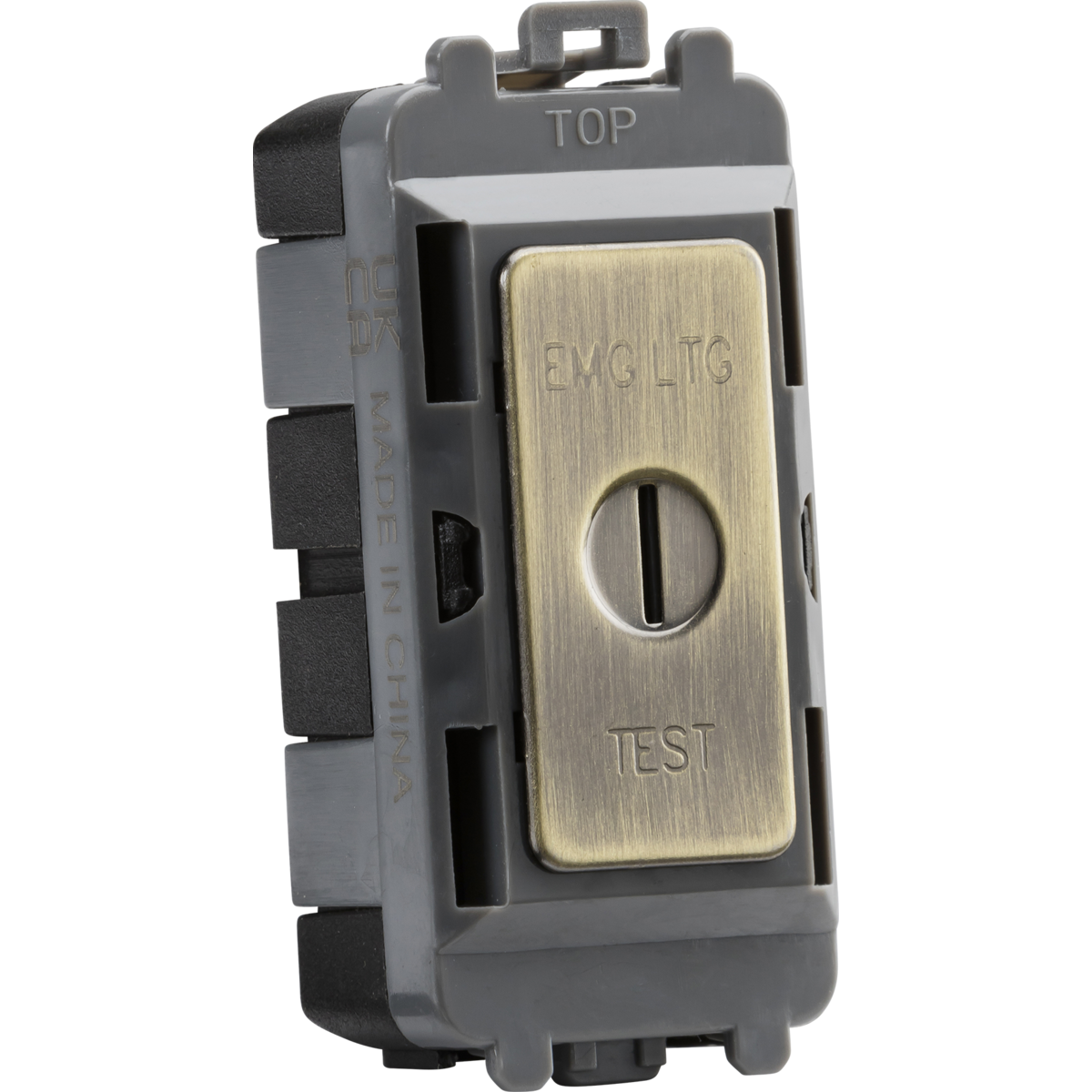 Knightsbridge GDM007AB 20AX 2 way SP key module (marked EMG LTG TEST) - antique brass