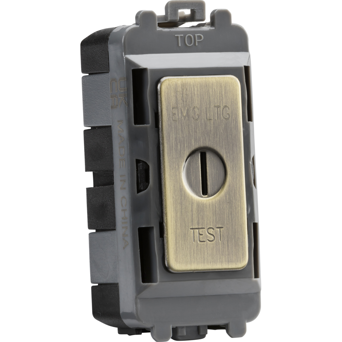 Knightsbridge GDM008AB 20AX DP key module (marked EMG LTG TEST") - antique brass