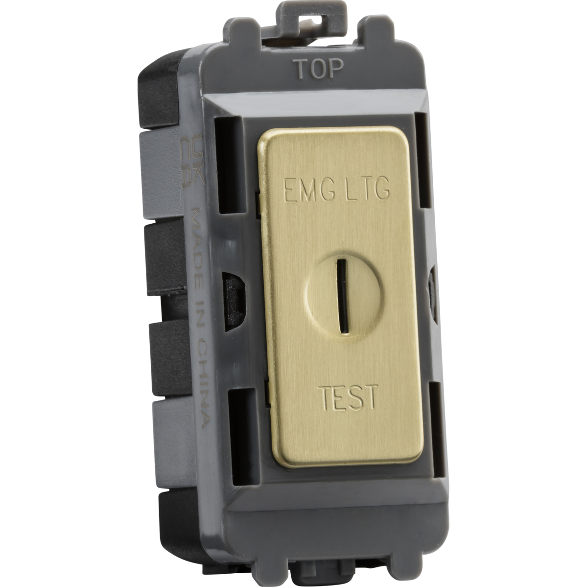 Knightsbridge GDM008BB 20AX DP key module (marked EMG LTG TEST) - brushed brass