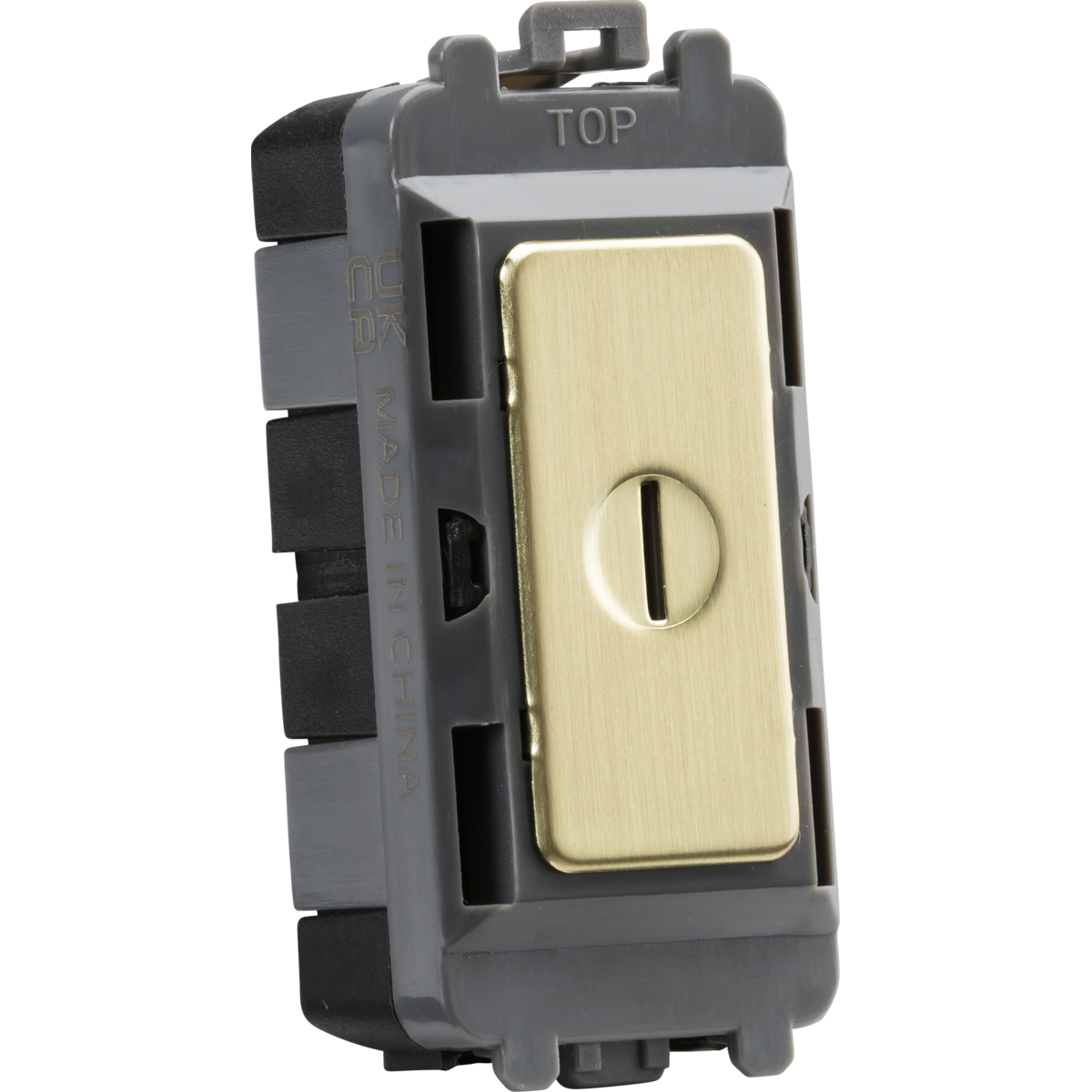 Knightsbridge GDM009BB 20AX 2 way SP key module - brushed brass