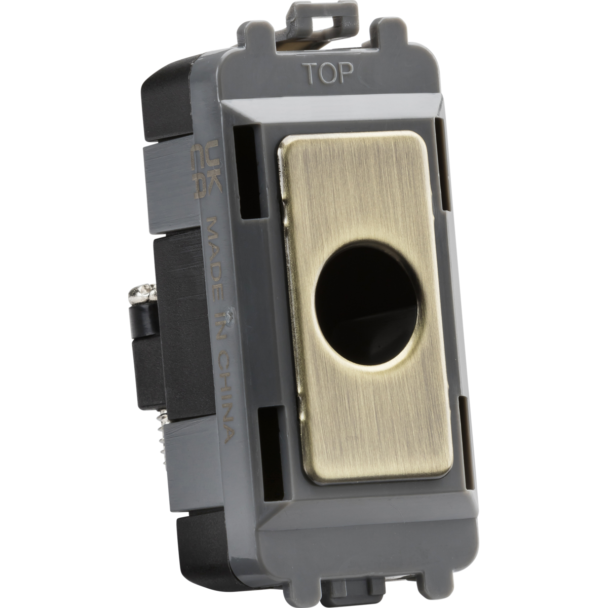 Knightsbridge GDM012AB Flex outlet module (up to 10mm) - antique brass