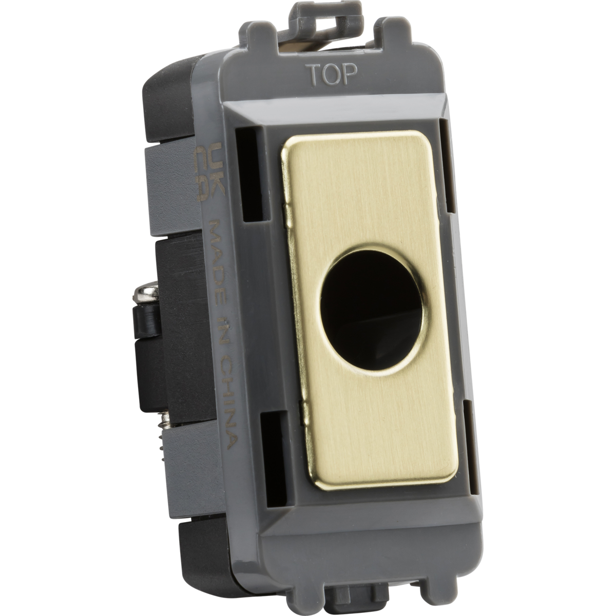 Knightsbridge GDM012BB Flex outlet module (up to 10mm) - brushed brass