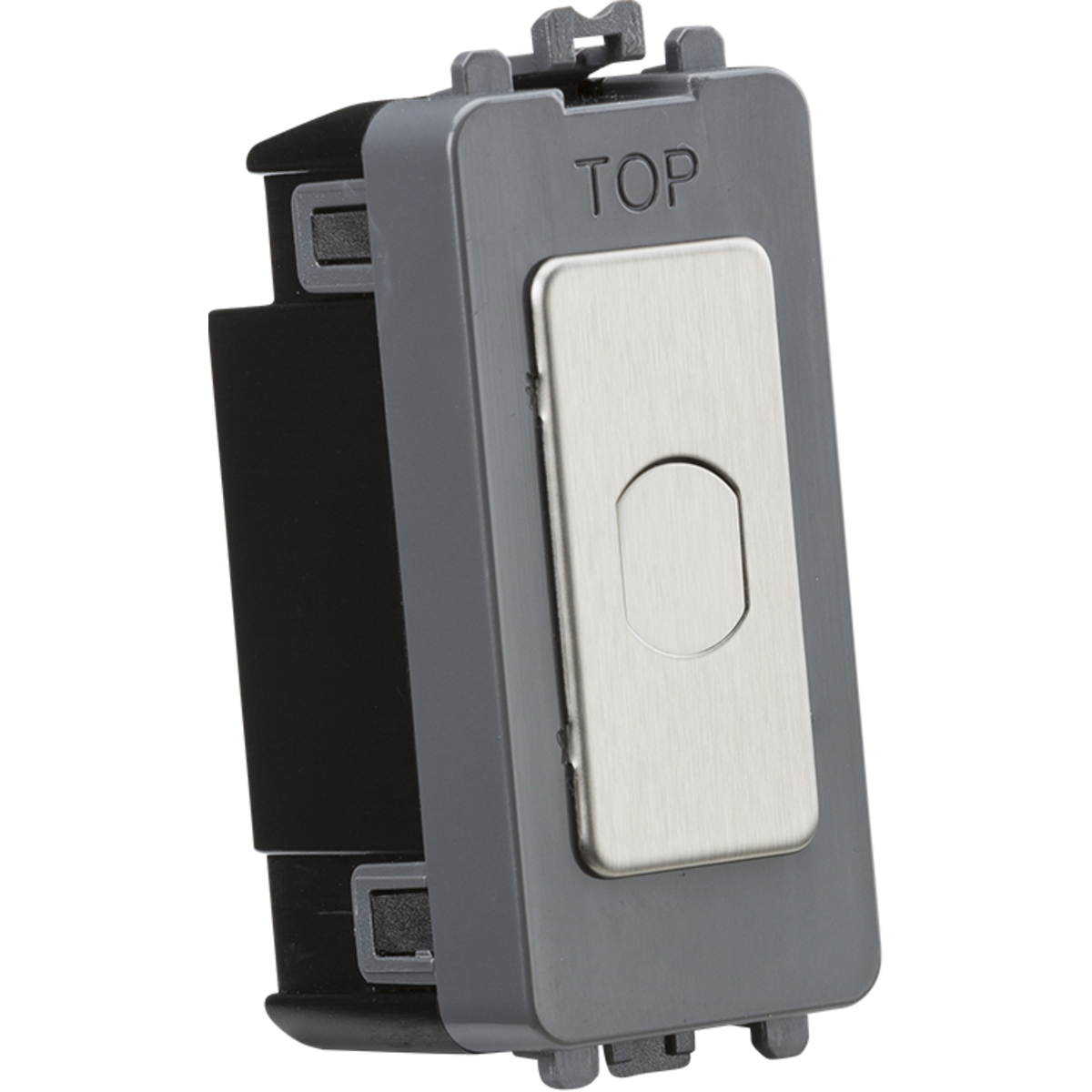Knightsbridge GDM014BC 1G 1-way 10-200W (10-100W LED) trailing edge dimmer (Press Type) - brushed chrome