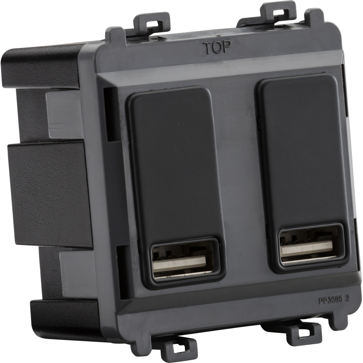 Knightsbridge GDM016AT Dual USB charger module (2 x grid positions) 5V 2.4A (shared) - anthracite