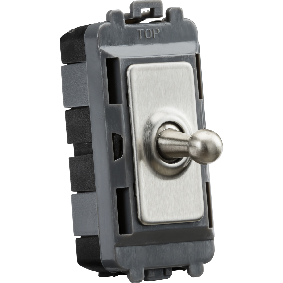 Knightsbridge GDM01TOGBC 20AX 1G 2-way SP Grid Toggle Switch - brushed chrome