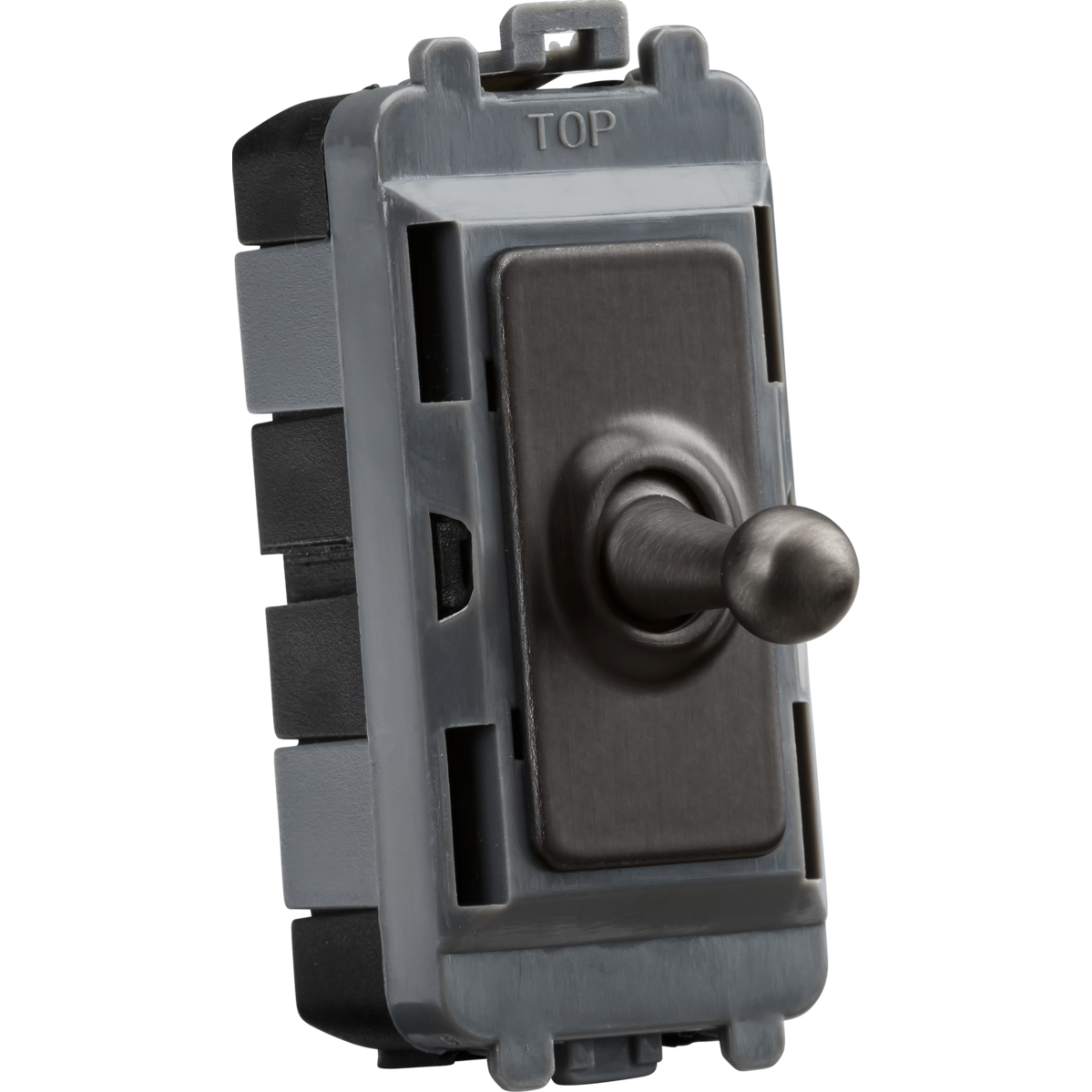 Knightsbridge GDM01TOGSB 20AX 1G 2-way SP Grid Toggle Switch - smoked bronze