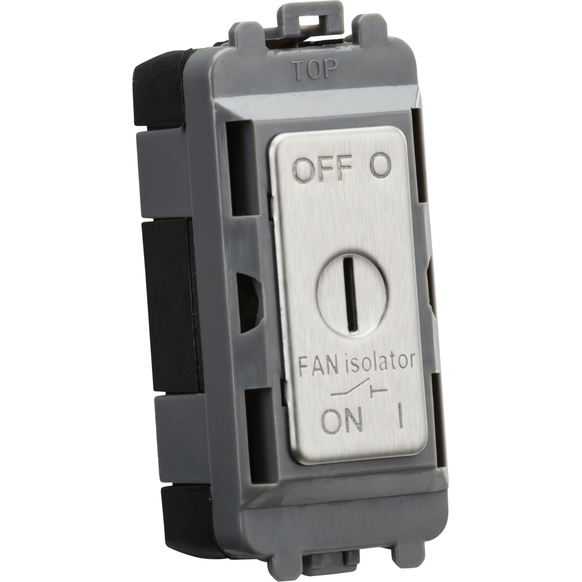 Knightsbridge GDM021BC 10A Fan Isolator Key Switch Module Brushed Chrome