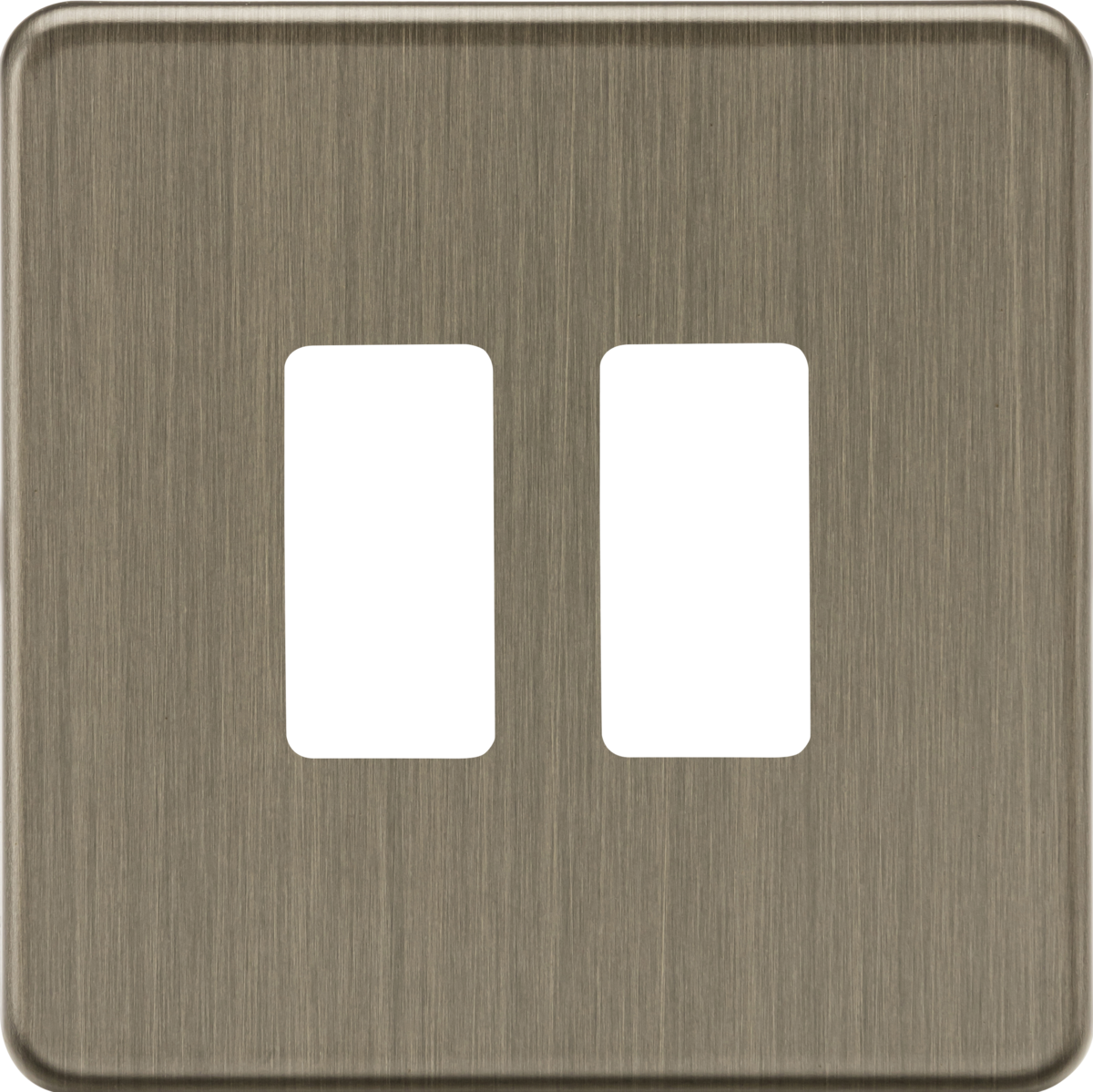 Knightsbridge GDSF002AB 2G Grid Faceplate Antique Brass