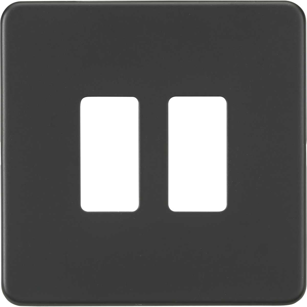 Knightsbridge GDSF002AT Screwless 2G grid faceplate anthracite