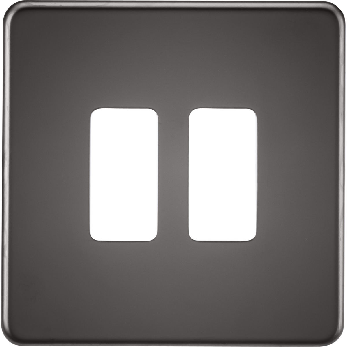 Knightsbridge GDSF002BN Screwless 2G grid faceplate black nickel