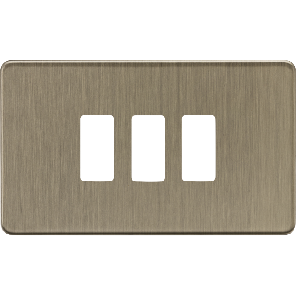 Knightsbridge GDSF003AB 3G Grid Faceplate Antique Brass