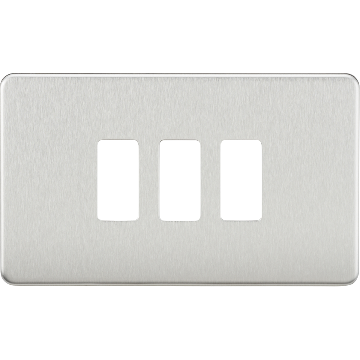 Knightsbridge GDSF003BC Screwless 3G grid faceplate brushed chrome