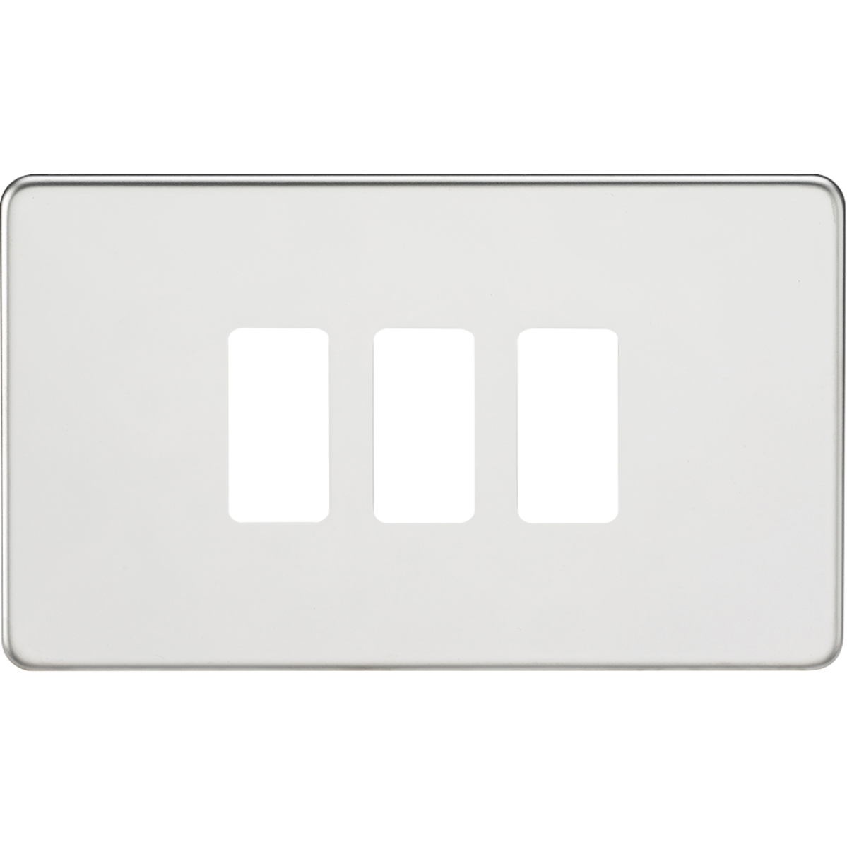Knightsbridge GDSF003PC Screwless 3G grid faceplate polished chrome