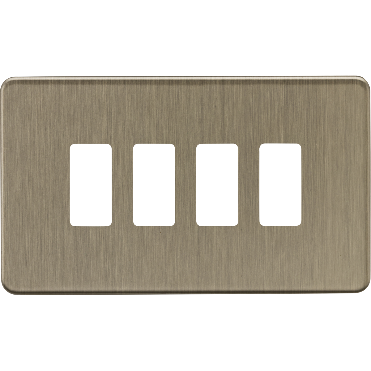Knightsbridge GDSF004AB 4G Grid Faceplate Antique Brass